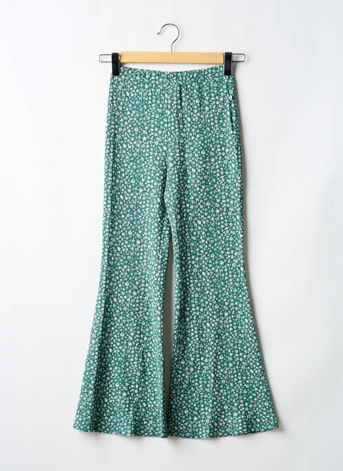 Pantalon evazat verde LE TEMPS DES CERISES fată