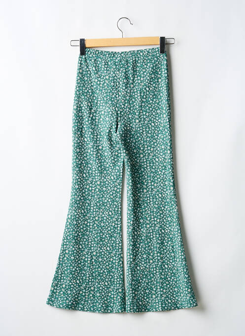 Pantalon evazat verde LE TEMPS DES CERISES fată