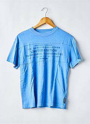 Tricou croială dreaptă mâneci scurte albastru LE TEMPS DES CERISES băiat