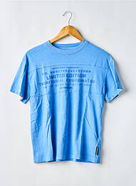 Tricou croială dreaptă mâneci scurte albastru LE TEMPS DES CERISES băiat