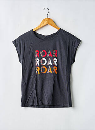 Tricou croială dreaptă mâneci scurte gri BOBOLI fată