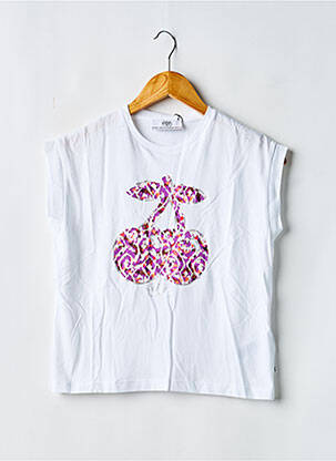 Tricou mâneci scurte mâneci scurte alb LE TEMPS DES CERISES fată