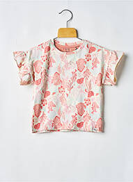 Tricou croială dreaptă mâneci scurte bej NOPPIES fille