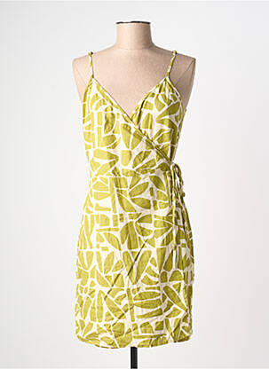 Rochie scurtă țesătură crep bretele subțiri verde ONLY femeie
