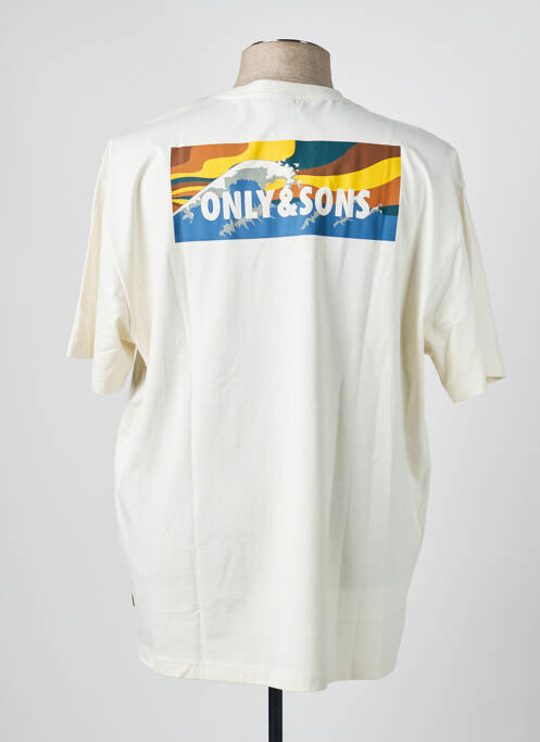 Tricou bej ONLY & SONS bărbat