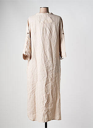 Rochie midi mâneci 3/4 mâneci 3/4 maro CREAM femeie