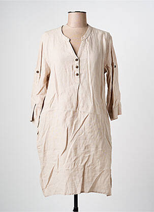 Rochie scurtă mâneci 3/4 mâneci 3/4 bej CREAM femeie