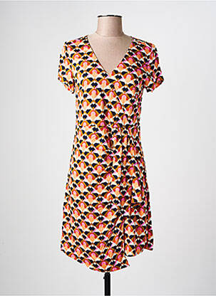 Rochie scurtă mâneci scurte mâneci scurte portocalie LOLA ESPELETA femeie