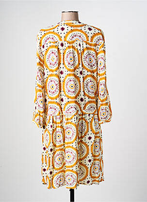 Rochie midi mâneci lungi mâneci lungi galben STORIATIPIC femeie