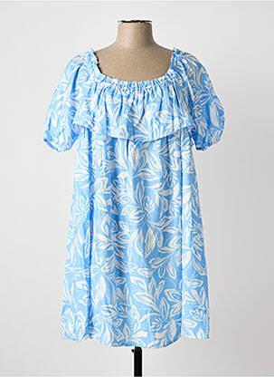 Rochie scurtă croială fluidă mâneci scurte albastru LA PETITE ETOILE femeie