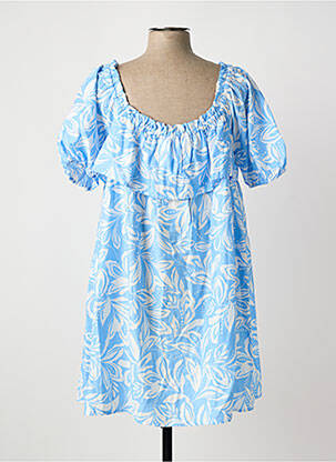 Rochie scurtă croială fluidă mâneci scurte albastru LA PETITE ETOILE femeie
