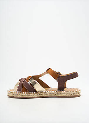 Espadrile țesătură satinată toc plat până la 3 cm maro ARMISTICE femeie