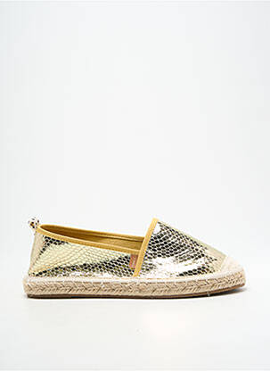 Espadrile țesătură satinată toc plat până la 3 cm auriu ONLY femeie