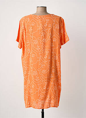 Rochie scurtă mâneci scurte mâneci scurte portocaliu NEW COLLECTION femeie