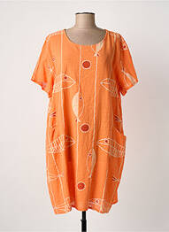 Rochie scurtă mâneci scurte mâneci scurte portocaliu NEW COLLECTION femeie