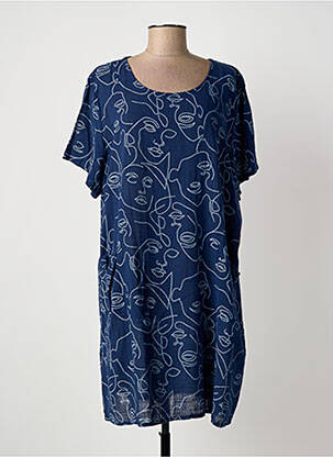 Rochie scurtă mâneci scurte mâneci scurte albastru NEW COLLECTION femeie
