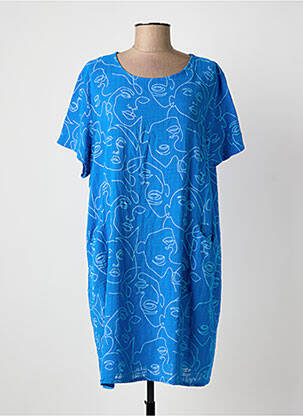 Rochie scurtă mâneci scurte mâneci scurte albastru deschis NEW COLLECTION femeie
