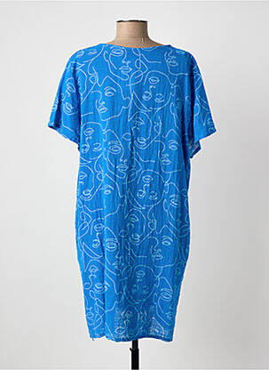 Rochie scurtă mâneci scurte mâneci scurte albastru deschis NEW COLLECTION femeie