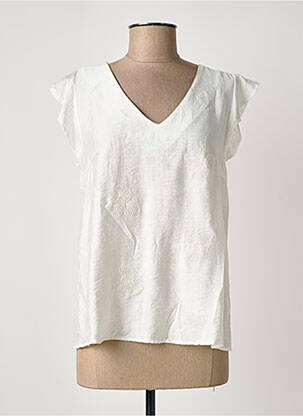 Top alb MAELLE femeie