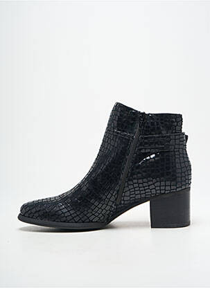 Botine/ghete țesătură satinată toc de 4 la 6 cm negru MAM'ZELLE femeie