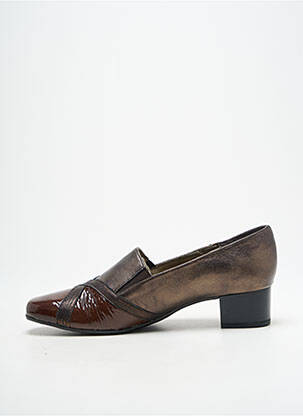 Pantofi cu toc material neted toc plat până la 3 cm maro PEDI GIRL femeie