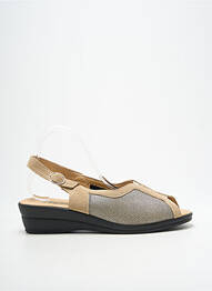 Sandale/pantofi decupați țesătură satinată toc de 4 la 6 cm bej SEMELFLEX femme