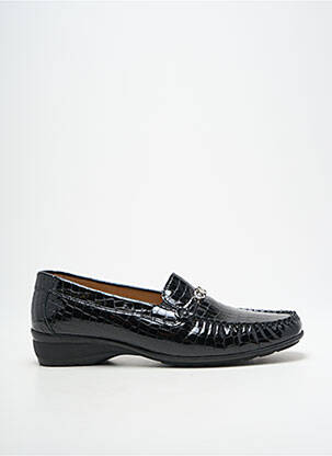 Mocasini material neted toc plat până la 3 cm negru SEMELFLEX femeie
