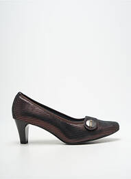 Pantofi cu toc țesătură satinată toc de 4 la 6 cm maro ARTIKA SOFT femme