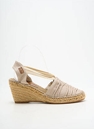 Espadrile vârf rotund toc de 7 la 9 cm bej MONTANE femeie