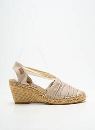 Espadrile vârf rotund toc de 7 la 9 cm bej MONTANE femeie