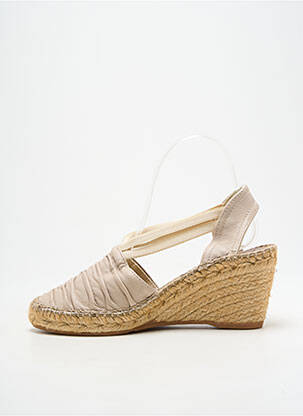 Espadrile vârf rotund toc de 7 la 9 cm bej MONTANE femeie