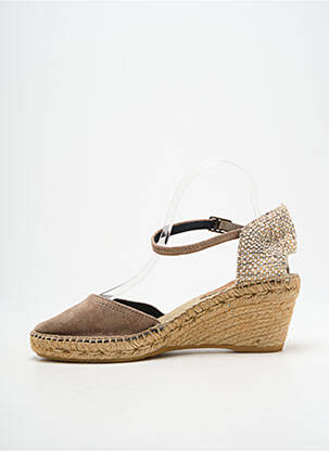Espadrile vârf rotund toc de 7 la 9 cm bej MONTANE femeie