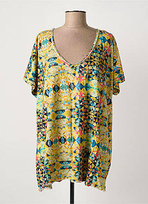Tunică mâneci scurte galben PRINTED ARTWORKS femeie
