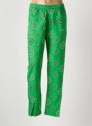 Pantalon drept țesătură poplin mărime normală verde SWILDENS femeie