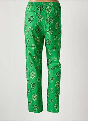 Pantalon drept țesătură poplin mărime normală verde SWILDENS femeie