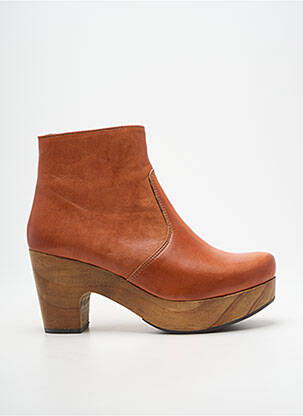 Botine/ghete material neted toc de 7 la 9 cm portocaliu NEOSENS femeie