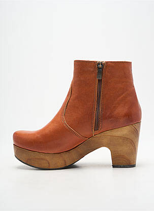 Botine/ghete material neted toc de 7 la 9 cm portocaliu NEOSENS femeie