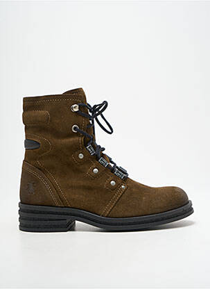 Botine/ghete material neted toc de 4 la 6 cm maro FLY LONDON femeie