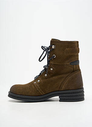 Botine/ghete material neted toc de 4 la 6 cm maro FLY LONDON femeie