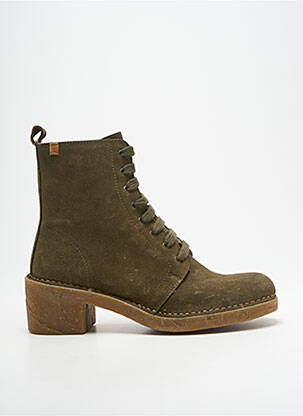 Botine/ghete nubuc toc de 4 la 6 cm verde EL NATURALISTA femeie