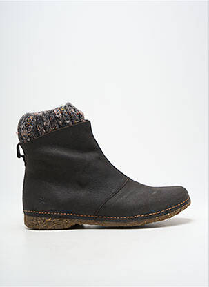 Botine/ghete material neted toc plat până la 3 cm negru EL NATURALISTA femeie