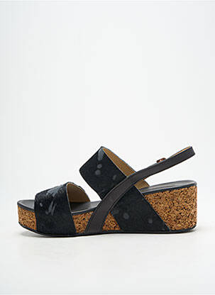Sandale/pantofi decupați țesătură satinată toc de 4 la 6 cm negru NEOSENS femeie