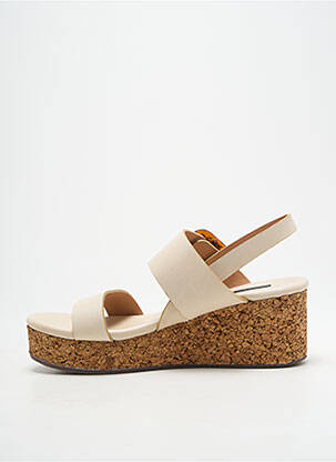 Sandale/pantofi decupați toc platformă toc de 4 la 6 cm bej NEOSENS femeie