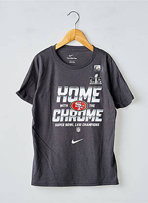 Tricou serigrafie flockată mâneci scurte gri NIKE băiat