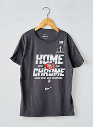 Tricou serigrafie flockată mâneci scurte gri NIKE garcon