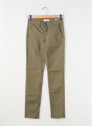 Pantalon slim țesătură poplin mărime normală verde HAPPY femeie