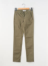 Pantalon slim țesătură poplin mărime normală verde HAPPY femme