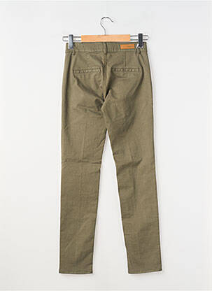 Pantalon slim țesătură poplin mărime normală verde HAPPY femeie