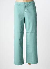 Pantalon chino țesătură poplin mărime normală verde HAPPY femeie
