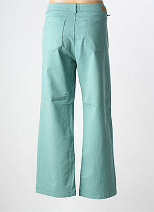 Pantalon chino țesătură poplin mărime normală verde HAPPY femeie